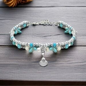 NWT Boho Seashell Starfish Adjustable Anklet/Bracelet/Ankle Bracelet